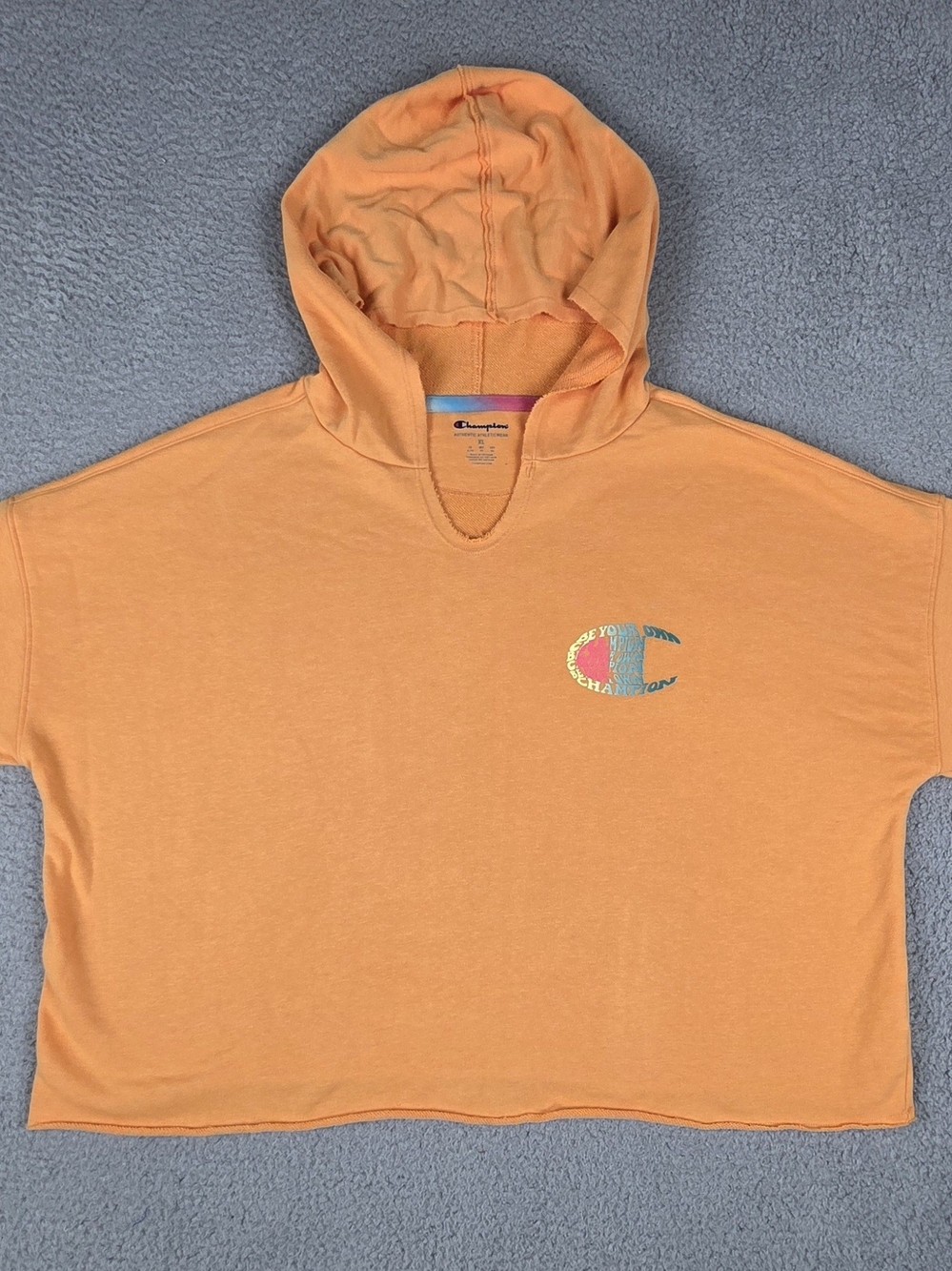 CHAMPION Hoodie XL Womens Orange Campus French Terry Pullover